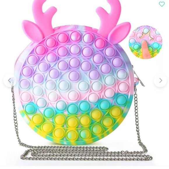 NEW! Tie Dye Push Pop Bubbles Shoulder Bag Purse Pop Its Cross Body - Picture 2 of 2
